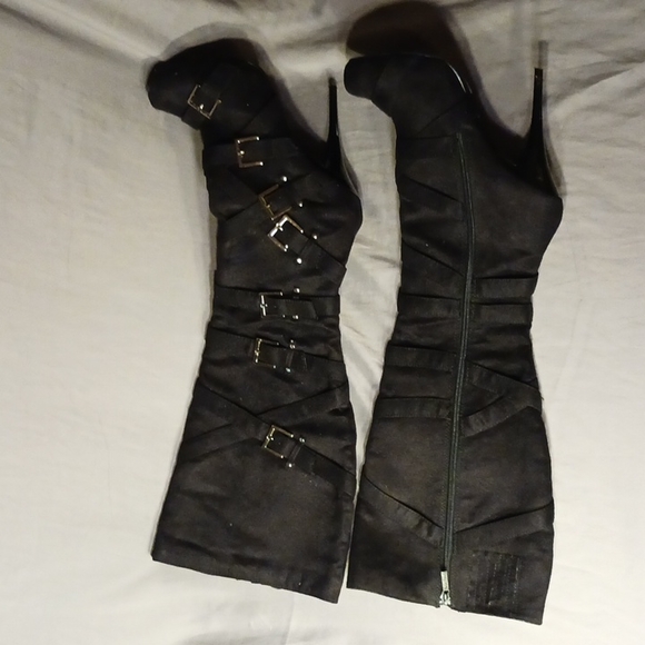 Michael Antonio Buckle Stiletto Boots Size 8.5 - Picture 1 of 4